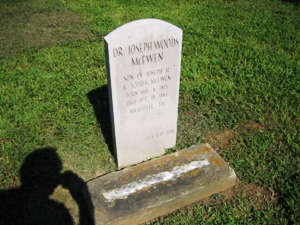 Tombstone of Dr. Joseph Woods McEwen