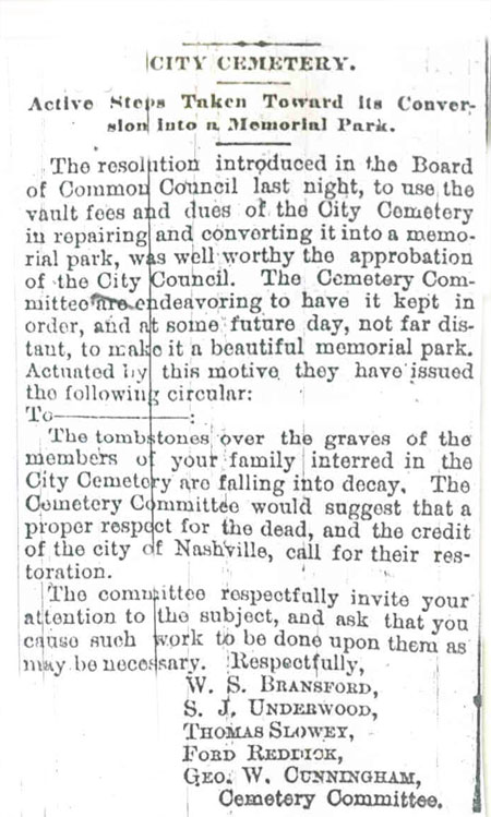 Conversion to Memorial Park - Council Resolution