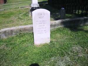 Tombstone of John B. West