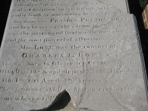 Close-up of tombstone
